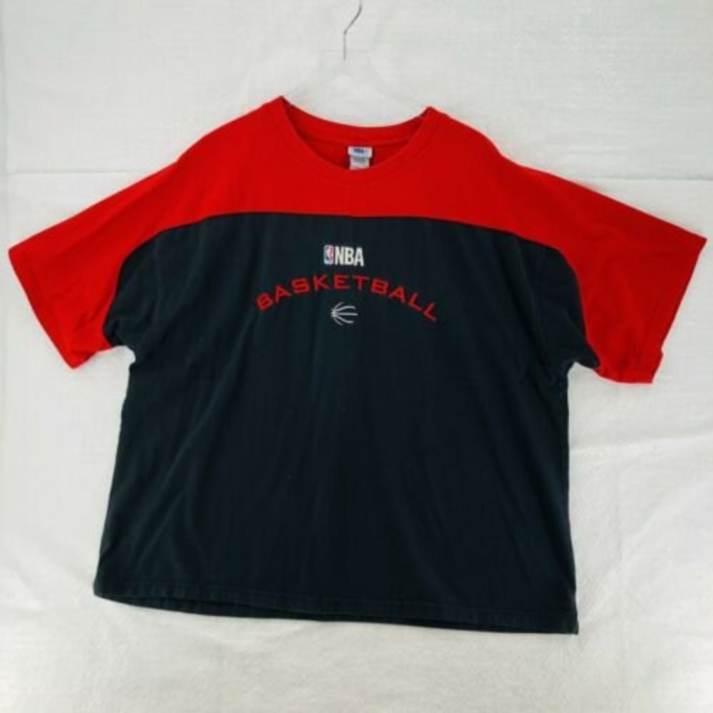 NBA Elevation Basketball T Shirt 3XL Black Red Embroidered Short Sleeves